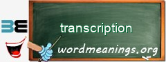 WordMeaning blackboard for transcription